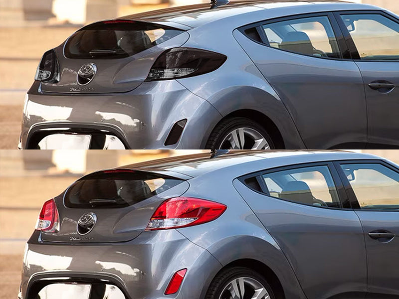 veloster Before and After Smoked Taillights
