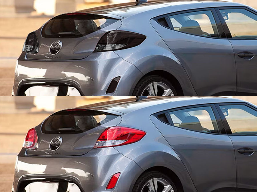 veloster Before and After Smoked Taillights