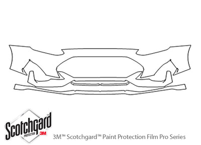 veloster 3M Clear Bra Bumper Precut PPF Diagram