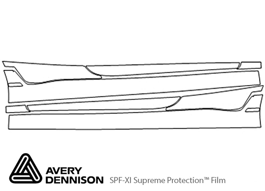 veloster Avery Dennison Clear Bra Door Splash Precut PPF Diagram
