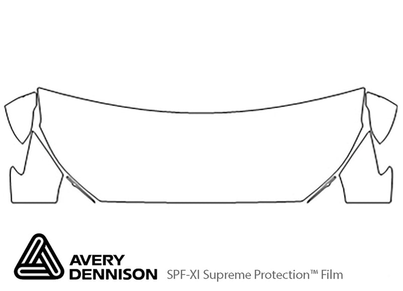 veloster Avery Dennison Clear Bra Hood Precut PPF Diagram