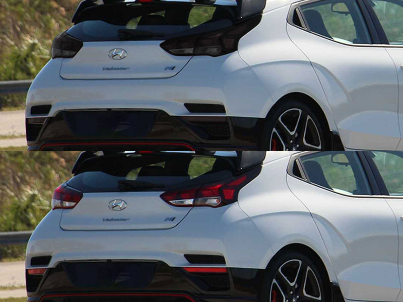 veloster Before and After Smoked Taillights