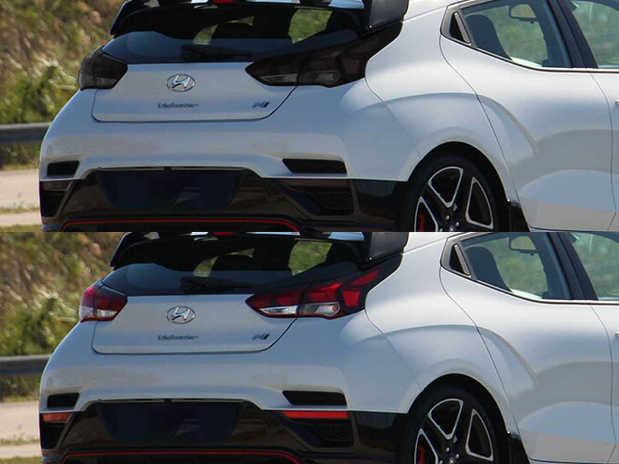 veloster Before and After Smoked Taillights