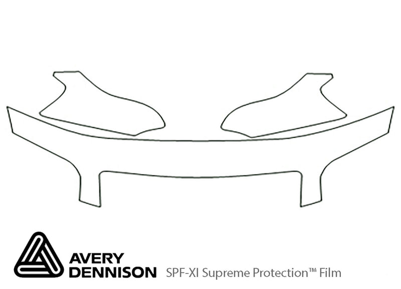 xg350 Avery Dennison Clear Bra Hood Precut PPF Diagram