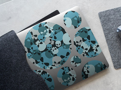 ice calvaria skull and bones DIY Laptop Stickers
