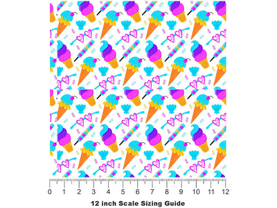 Ice Cream Summertime Vinyl Film Pattern Size 12 inch Scale~Rwraps Ice Cream Summertime Sizing Chart~2
