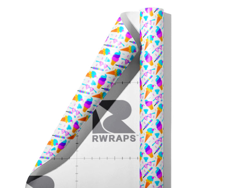 Ice Cream Summertime Wrap Film Sheets~Rwraps Series 914 Ice Cream Summertime Scrolled Sheet~3