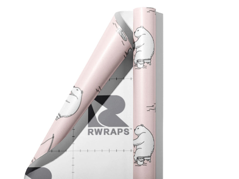 Ice Fishing Animal Wrap Film Sheets~Rwraps Series 914 Ice Fishing Animal Scrolled Sheet~3