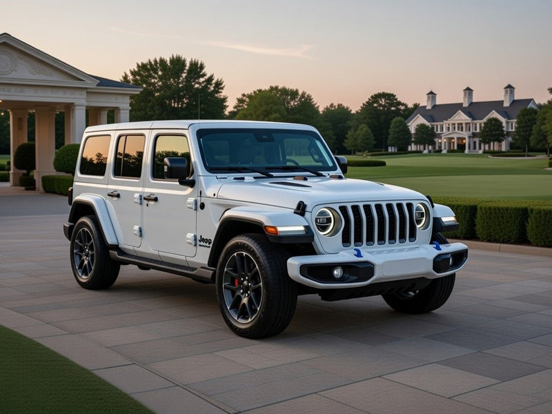 Jeep Wrangler wrapped in SuperGloss HXONE™ Supreme White automotive vinyl film HXONE100