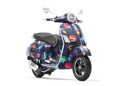 In Space Dinosaur Vespa Scooter Wrap Film