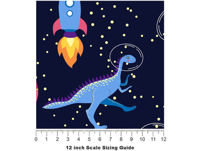 In Space Dinosaur Vinyl Film Pattern Size 12 inch Scale~Rwraps In Space Dinosaur Sizing Chart~2