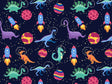 In Space Dinosaur Vinyl Wrap Pattern~Rwraps Series 914 Digitally Printed Vinyl Wrap~0