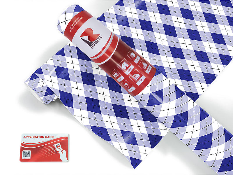 in the navy argyle Craft Vinyl Roll