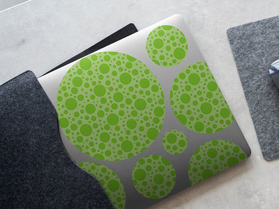 india green polka dot DIY Laptop Stickers