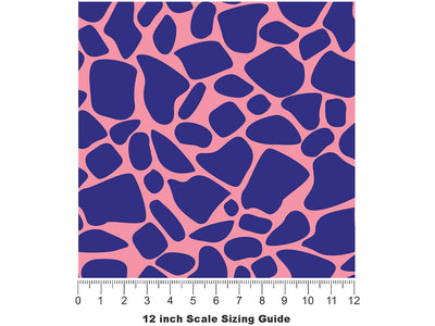 Indigo  Cobblestone Vinyl Film Pattern Size 12 inch Scale~Rwraps Indigo  Cobblestone Sizing Chart~3