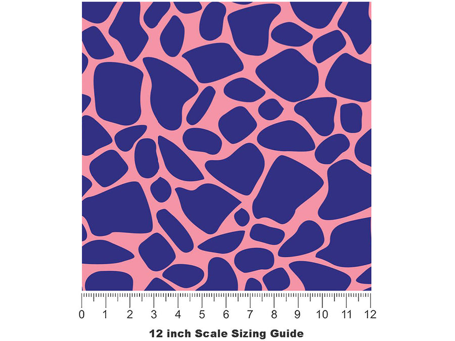 Indigo  Cobblestone Vinyl Film Pattern Size 12 inch Scale~Rwraps Indigo  Cobblestone Sizing Chart~3