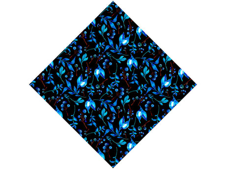 Indigo Holly Floral Vinyl Wrap Pattern