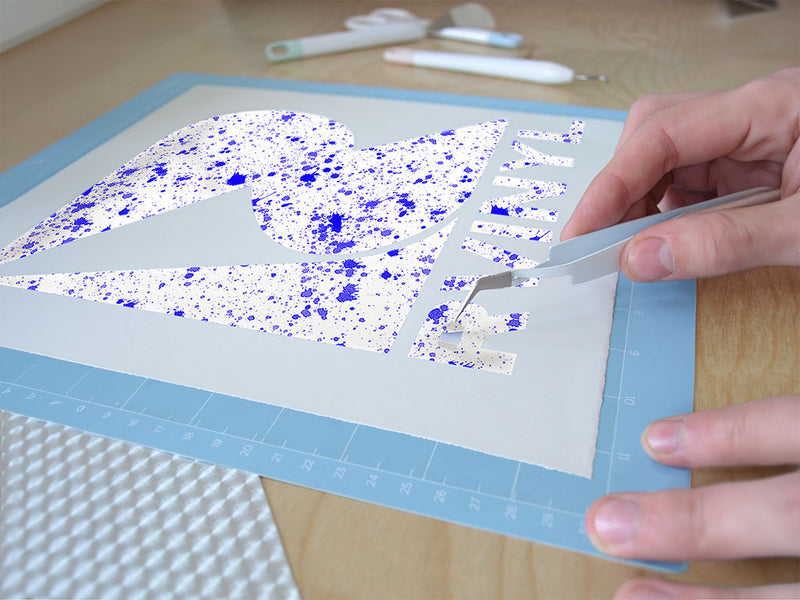 indigo raindrops paint splatter Easy Weed Craft Vinyl