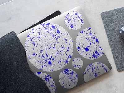 indigo raindrops paint splatter DIY Laptop Stickers
