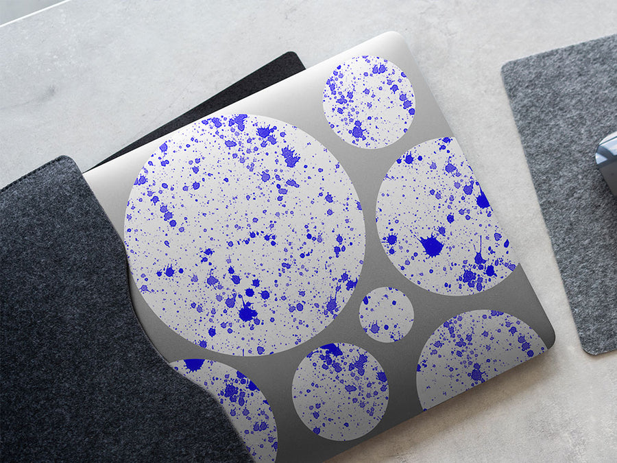 indigo raindrops paint splatter DIY Laptop Stickers