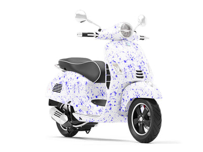 Indigo Raindrops Paint Splatter Vespa Scooter Wrap Film