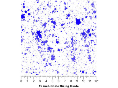 Indigo Raindrops Paint Splatter Vinyl Film Pattern Size 12 inch Scale~Rwraps Indigo Raindrops Paint Splatter Sizing Chart~2