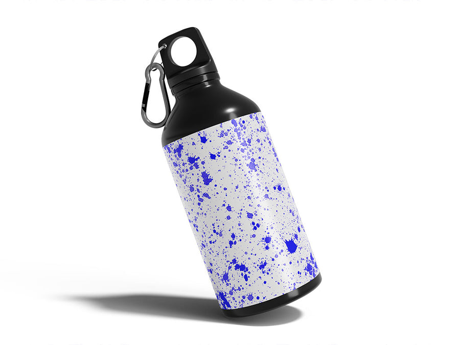 indigo raindrops paint splatter Water Bottle DIY Stickers