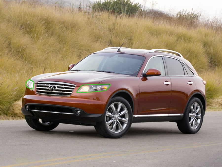 infiniti fx 2003-2008 Headlight Protection Installation Location
