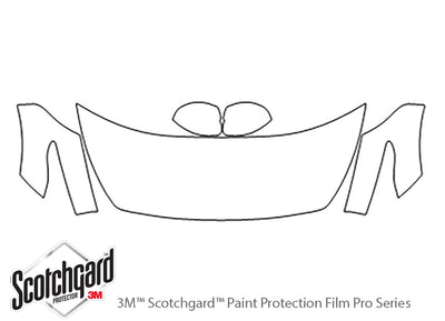 fx35 3M Clear Bra Hood Precut PPF Diagram