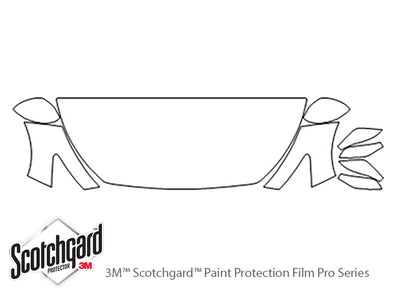q50 3M Clear Bra Hood Precut PPF Diagram