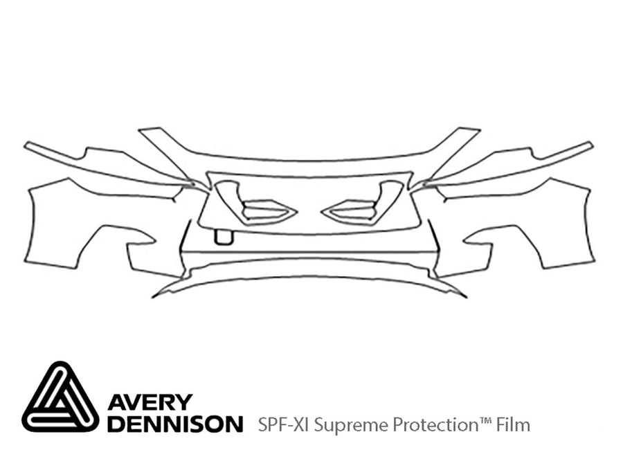 q50 Avery Dennison Clear Bra Bumper Precut PPF Diagram