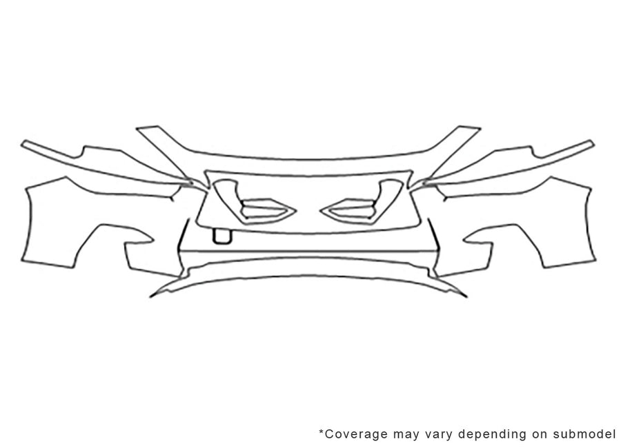 q50 Avery Dennison Clear Bra Bumper Precut PPF Diagram