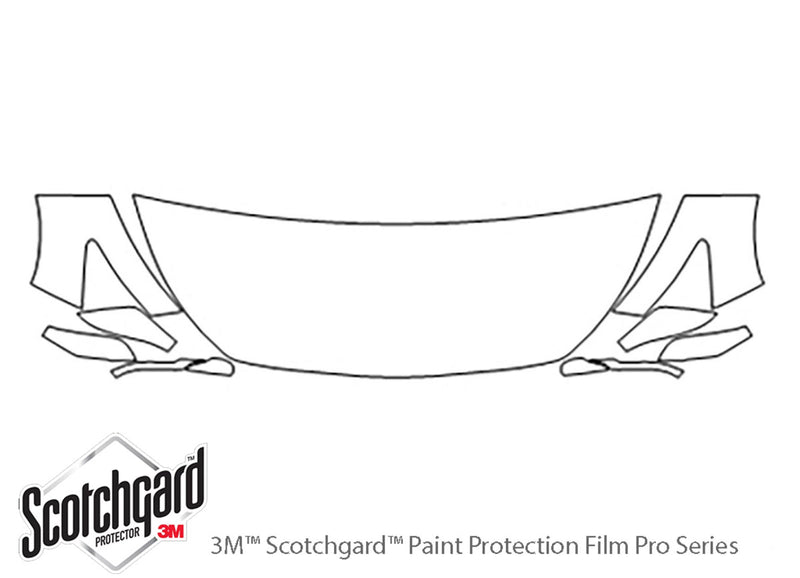 q50 3M Clear Bra Hood Precut PPF Diagram