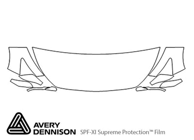 q50 Avery Dennison Clear Bra Hood Precut PPF Diagram