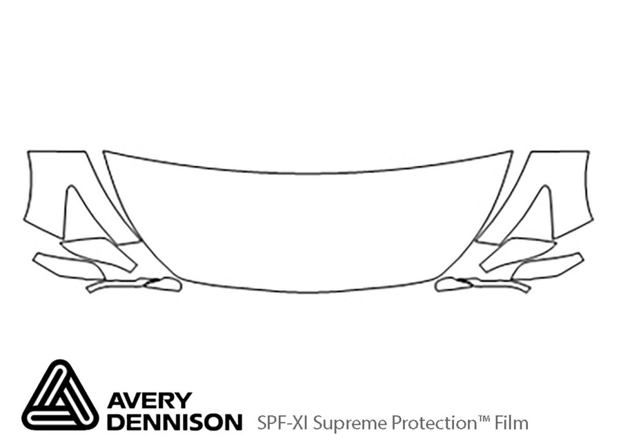 q50 Avery Dennison Clear Bra Hood Precut PPF Diagram