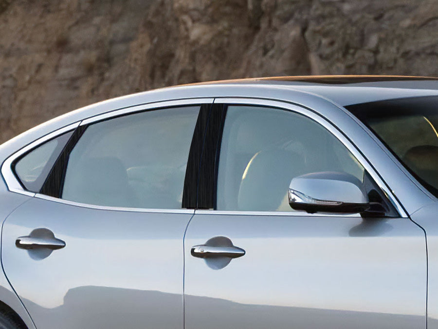 infiniti q70 2014-2019 Brushed Aluminum Black Pillar Cover Diagram
