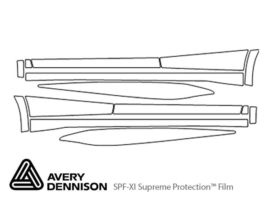 qx30 Avery Dennison Clear Bra Door Cup Precut PPF Diagram