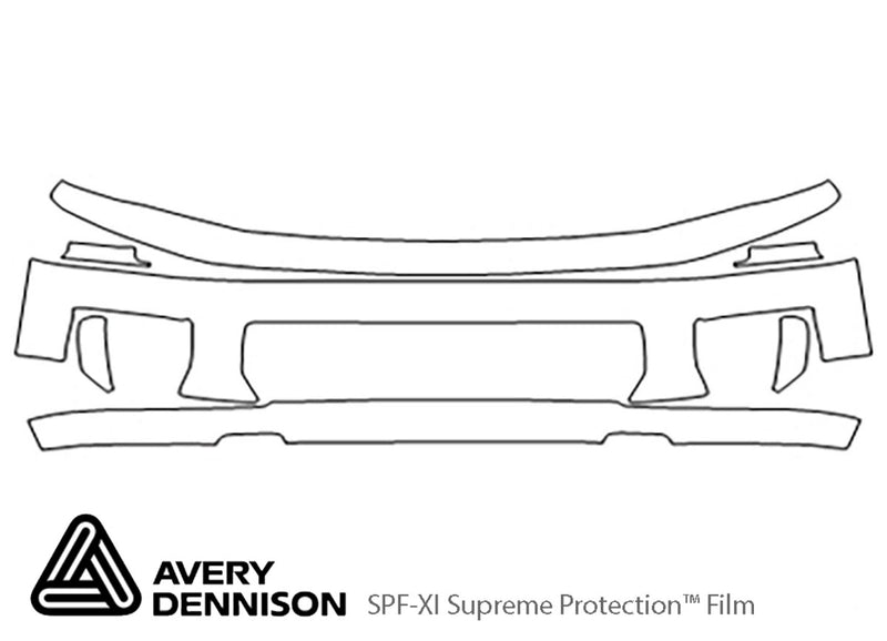 qx4 Avery Dennison Clear Bra Bumper Precut PPF Diagram