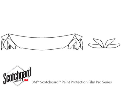 qx50 3M Clear Bra Hood Precut PPF Diagram