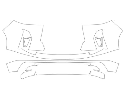 qx80 3M Clear Bra Bumper Precut PPF Diagram