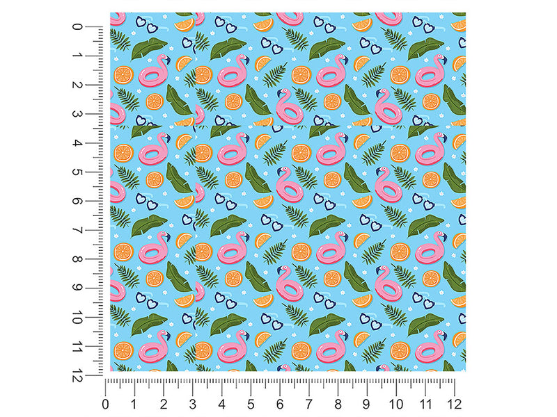 inflatable flamingo summertime 1ft x 1ft Craft Sheets