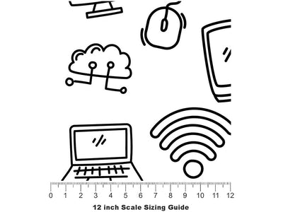 Information Super-Highway Technology Vinyl Film Pattern Size 12 inch Scale~Rwraps Information Super-Highway Technology Sizing Chart~3