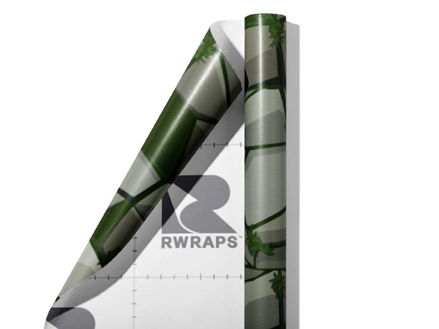 Ingrown Moss Cobblestone Wrap Film Sheets~Rwraps Series 914 Ingrown Moss Cobblestone Scrolled Sheet~4