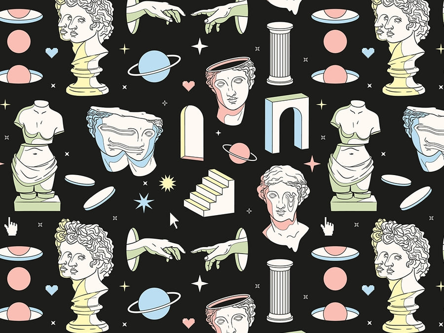 Interdimensional Statues Greco Roman Vinyl Wrap Pattern~Rwraps Series 914 Digitally Printed Vinyl Wrap~0