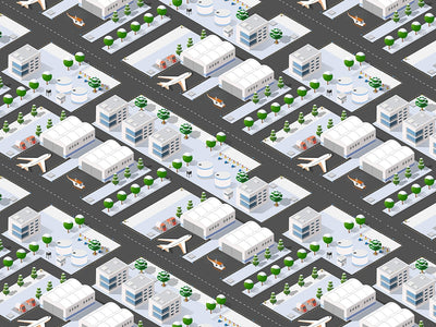 International Airport Cityscape Vinyl Wrap Pattern~Rwraps Series 914 Digitally Printed Vinyl Wrap~0