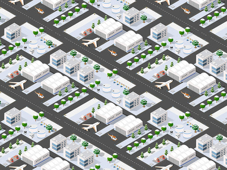 International Airport Cityscape Vinyl Wrap Pattern~Rwraps Series 914 Digitally Printed Vinyl Wrap~0