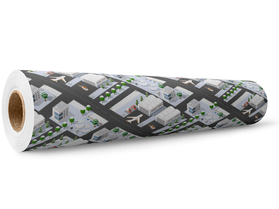 International Airport Cityscape Wrap Film Wholesale Roll~Rwraps Series 914 Digitally Printed Vinyl Roll~5