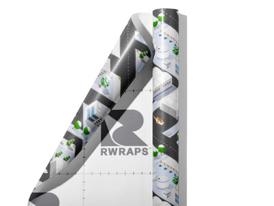 International Airport Cityscape Wrap Film Sheets~Rwraps Series 914 International Airport Cityscape Scrolled Sheet~4