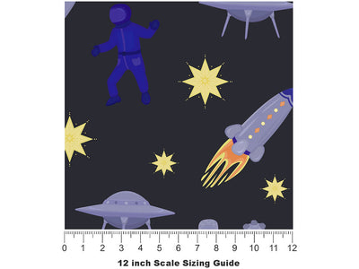 Interplanetary Honeymoon Science Fiction Vinyl Film Pattern Size 12 inch Scale~Rwraps Interplanetary Honeymoon Science Fiction Sizing Chart~2