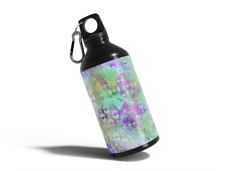 iridescent charm heart Water Bottle DIY Stickers
